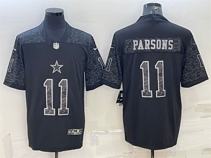 Men's Dallas Cowboys #11 Micah Parsons Black Reflective Limited Stitched Football Jersey Men's Dallas Cowboys #11 Micah Parsons Black Reflective Limited Stitched Football Jersey