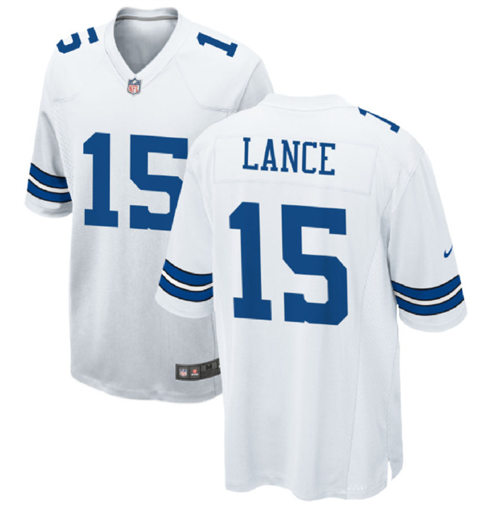 Men's Dallas Cowboys #15 Trey Lance White Stitched Football Game Jersey Men's Dallas Cowboys #15 Trey Lance White Stitched Football Game Jersey