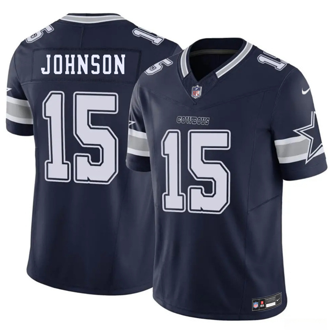 Men's Dallas Cowboys #15 Tyler Johnson Navy 2026 F.U.S.E Vapor Untouchable Limited Stitched Football Jersey Men's Dallas Cowboys #15 Tyler Johnson Navy 2026 F.U.S.E Vapor Untouchable Limited Stitched Football Jersey