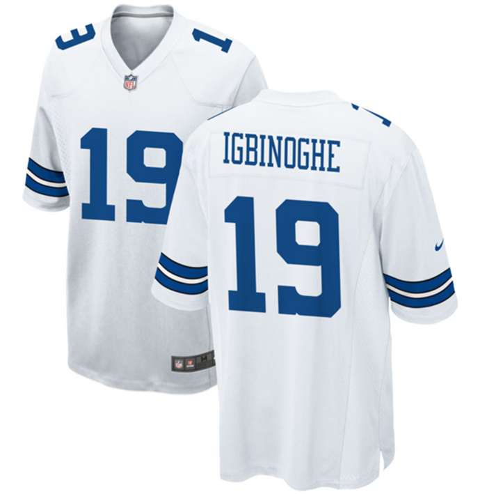 Men's Dallas Cowboys #19 Noah Igbinoghene White Stitched Football Game Jersey Men's Dallas Cowboys #19 Noah Igbinoghene White Stitched Football Game Jersey