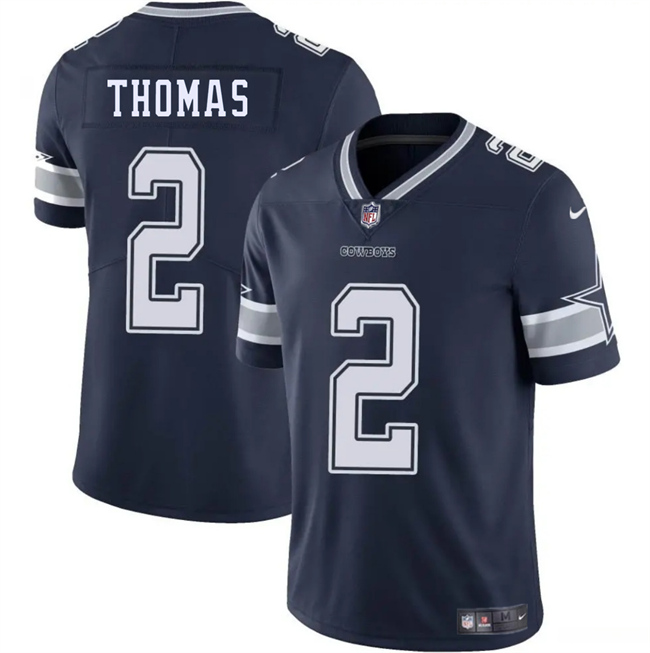 Men's Dallas Cowboys #2 Juanyeh Thomas Navy Blue 2025 Vapor Untouchable Limited Stitched Football Jersey Men's Dallas Cowboys #2 Juanyeh Thomas Navy Blue 2025 Vapor Untouchable Limited Stitched Football Jersey