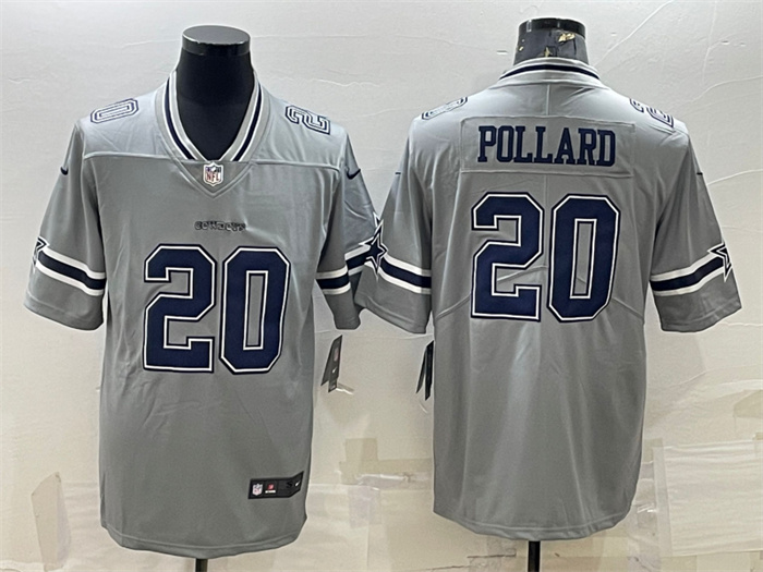 Men's Dallas Cowboys #20 Tony Pollard Gray Vapor Untouchable Limited Stitched Jersey Men's Dallas Cowboys #20 Tony Pollard Gray Vapor Untouchable Limited Stitched Jersey