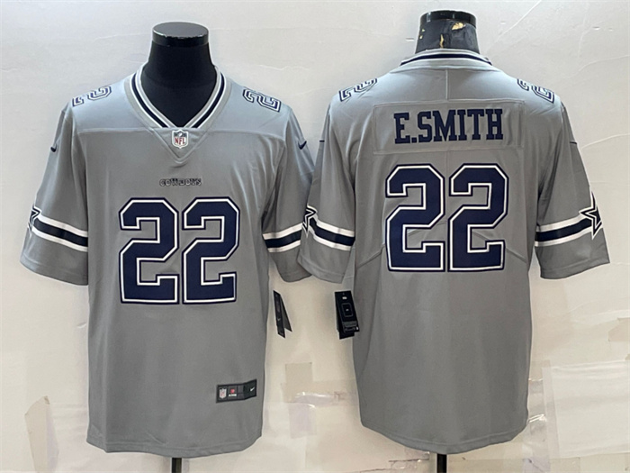 Men's Dallas Cowboys #22 Emmitt Smith Grey Inverted Edition Stitched Jersey Men's Dallas Cowboys #22 Emmitt Smith Grey Inverted Edition Stitched Jersey
