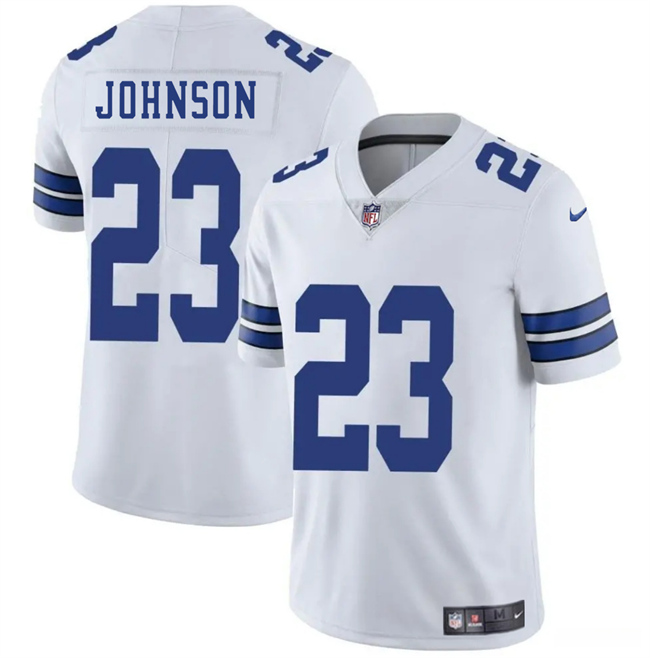 Men's Dallas Cowboys #23 Buddy Johnson White 2025 Vapor Untouchable Limited Stitched Football Jersey Men's Dallas Cowboys #23 Buddy Johnson White 2025 Vapor Untouchable Limited Stitched Football Jersey