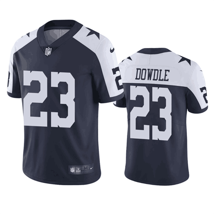 Men's Dallas Cowboys #23 Rico Dowdle Navy White Thanksgiving Stitched Limited Football Jersey Men's Dallas Cowboys #23 Rico Dowdle Navy White Thanksgiving Stitched Limited Football Jersey