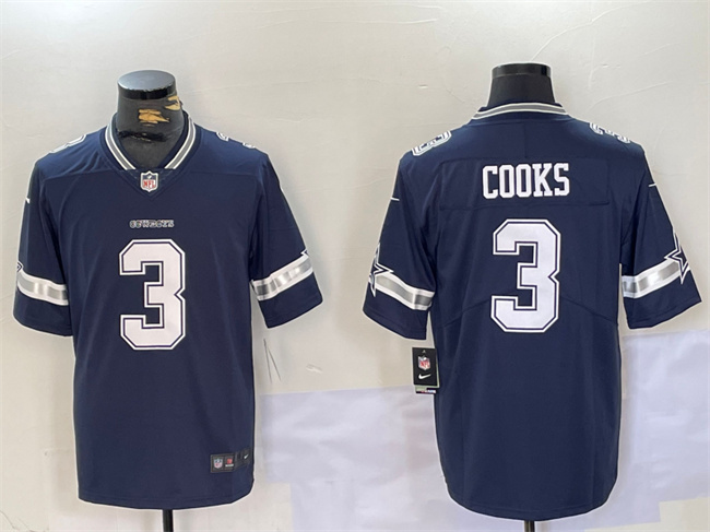 Men's Dallas Cowboys #3 Brandin Cooks Navy Vapor Untouchable Limited Stitched Football Jersey Men's Dallas Cowboys #3 Brandin Cooks Navy Vapor Untouchable Limited Stitched Football Jersey