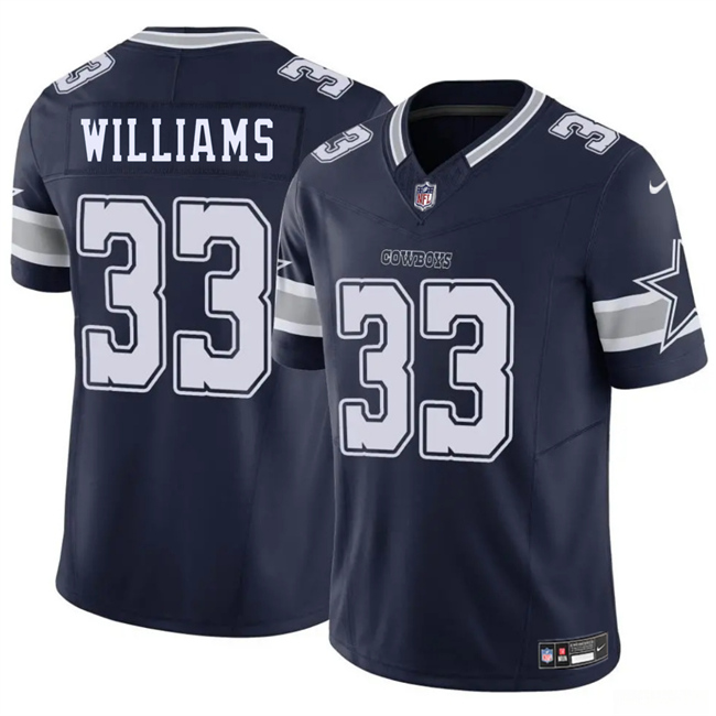 Men's Dallas Cowboys #33 Javonte Williams Navy 2025 F.U.S.E Vapor Untouchable Limited Stitched Football Jersey