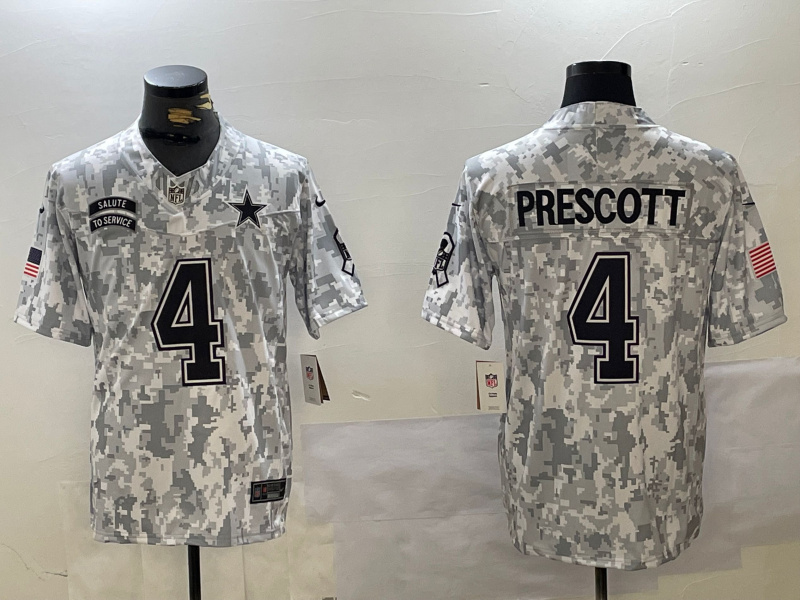 Men's Dallas Cowboys #4 Dak Prescott 2024 F.U.S.E Arctic Camo Salute To Service Limited Stitched Football Jersey Men's Dallas Cowboys #4 Dak Prescott 2024 F.U.S.E Arctic Camo Salute To Service Limited Stitched Football Jersey