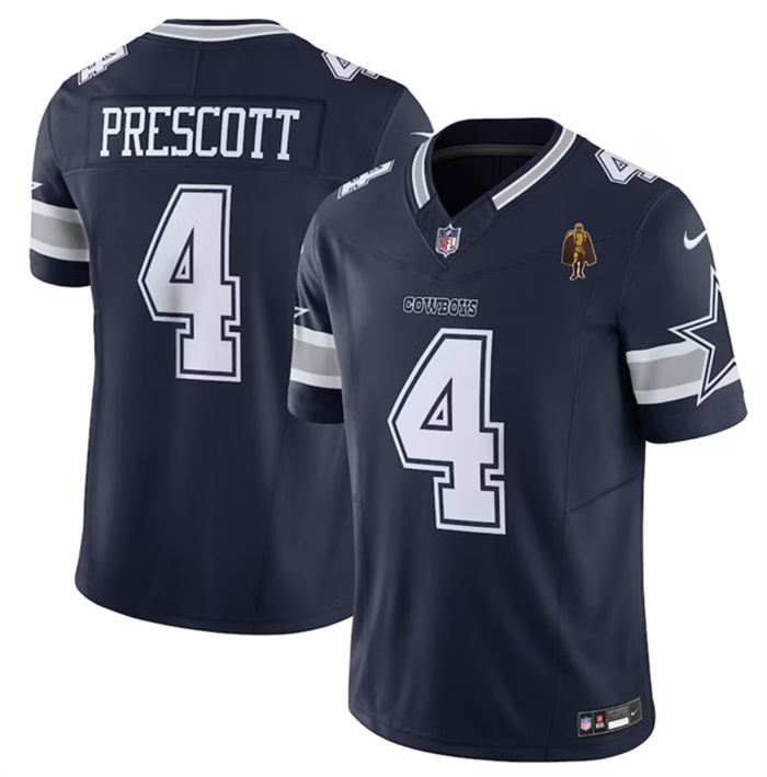 Men's Dallas Cowboys #4 Dak Prescott Navy 2023 F.U.S.E. With Walter Payton Patch Vapor Limited Stitched Football Jersey Men's Dallas Cowboys #4 Dak Prescott Navy 2023 F.U.S.E. With Walter Payton Patch Vapor Limited Stitched Football Jersey