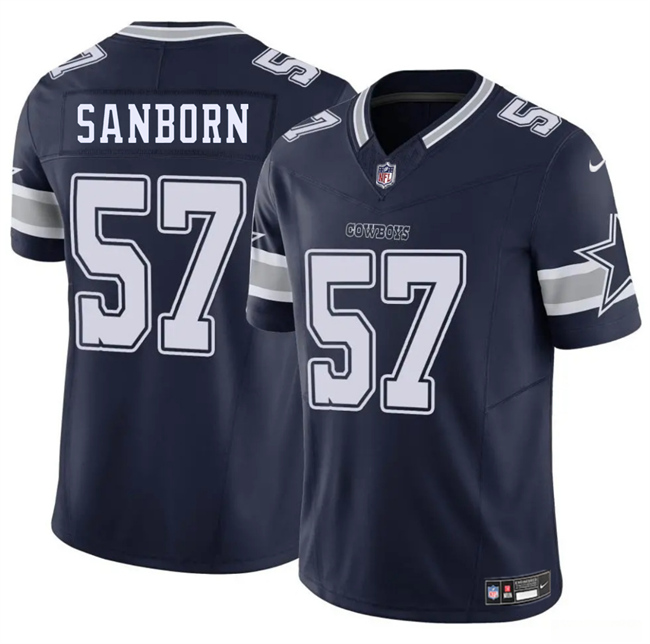 Men's Dallas Cowboys #57 Jack Sanborn Navy 2025 F.U.S.E Vapor Untouchable Limited Stitched Football Jersey Men's Dallas Cowboys #57 Jack Sanborn Navy 2025 F.U.S.E Vapor Untouchable Limited Stitched Football Jersey