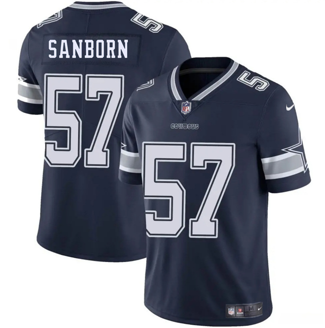 Men's Dallas Cowboys #57 Jack Sanborn Navy Blue 2025 Vapor Untouchable Limited Stitched Football Jersey