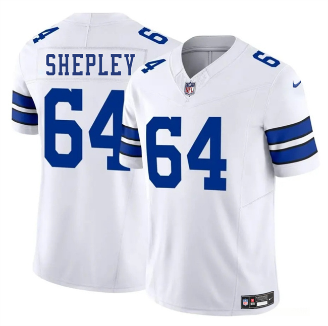 Men's Dallas Cowboys #64 Dakoda Shepleyss White 2025 F.U.S.E Vapor Untouchable Limited Stitched Football Jersey
