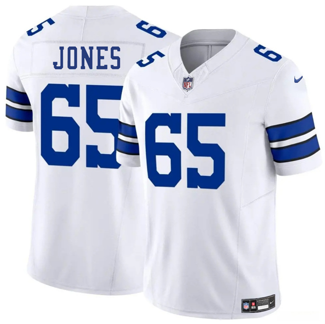 Men's Dallas Cowboys #65 Robert Jones White 2025 F.U.S.E Vapor Untouchable Limited Stitched Football Jersey Men's Dallas Cowboys #65 Robert Jones White 2025 F.U.S.E Vapor Untouchable Limited Stitched Football Jersey