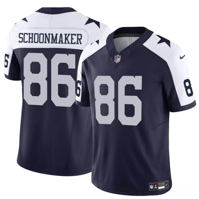 Men's Dallas Cowboys #86 Luke Schoonmaker Navy White Thanksgiving Vapor Untouchable Limited Stitched Football Jersey Men's Dallas Cowboys #86 Luke Schoonmaker Navy White Thanksgiving Vapor Untouchable Limited Stitched Football Jersey
