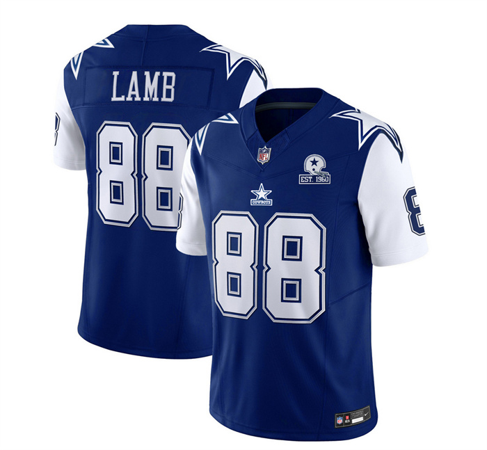 Men's Dallas Cowboys #88 CeeDee Lamb Navy 2023 F.U.S.E. With 1960 Patch Vapor Limited Stitched Football Jersey Men's Dallas Cowboys #88 CeeDee Lamb Navy 2023 F.U.S.E. With 1960 Patch Vapor Limited Stitched Football Jersey