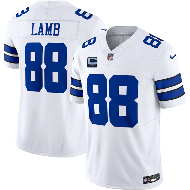 Men's Dallas Cowboys #88 CeeDee Lamb White 2025 F.U.S.E. With 1-Star C Patch Vapor Limited Stitched Football Jersey Men's Dallas Cowboys #88 CeeDee Lamb White 2025 F.U.S.E. With 1-Star C Patch Vapor Limited Stitched Football Jersey