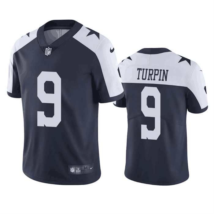Men's Dallas Cowboys #9 KaVontae Turpin Navy White Thanksgiving Vapor Limited Stitched Football Jersey Men's Dallas Cowboys #9 KaVontae Turpin Navy White Thanksgiving Vapor Limited Stitched Football Jersey