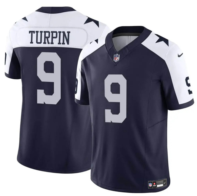 Men's Dallas Cowboys #9 KaVontae Turpin Navy White Thanksgiving Vapor Untouchable Limited Stitched Football Jersey Men's Dallas Cowboys #9 KaVontae Turpin Navy White Thanksgiving Vapor Untouchable Limited Stitched Football Jersey