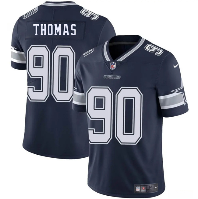 Men's Dallas Cowboys #90 Solomon Thomas Navy Blue 2025 Vapor Untouchable Limited Stitched Football Jersey Men's Dallas Cowboys #90 Solomon Thomas Navy Blue 2025 Vapor Untouchable Limited Stitched Football Jersey