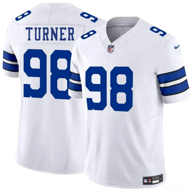 Men's Dallas Cowboys #98 Payton Turner White 2025 F.U.S.E Vapor Untouchable Limited Stitched Football Jersey Men's Dallas Cowboys #98 Payton Turner White 2025 F.U.S.E Vapor Untouchable Limited Stitched Football Jersey