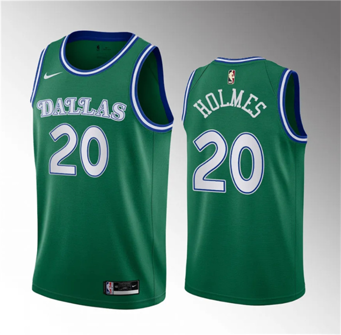 Men's Dallas Mavericks #20 Richaun Holmes Green 2023 Draft Classic Edition Stitched Basketball Jersey Men's Dallas Mavericks #20 Richaun Holmes Green 2023 Draft Classic Edition Stitched Basketball Jersey