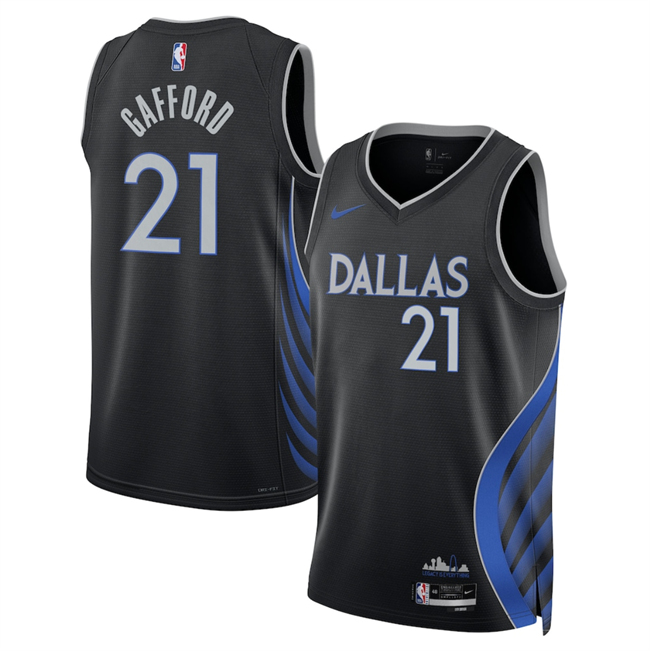 Men's Dallas Mavericks #21 Daniel Gafford Black 2025 26 City Edition Stitched Basketball Jersey Men's Dallas Mavericks #21 Daniel Gafford Black 2025 26 City Edition Stitched Basketball Jersey