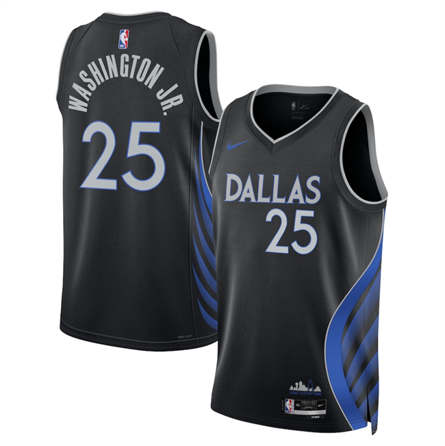 Men's Dallas Mavericks #25 P.J. Washington Black 2025 26 City Edition Stitched Basketball Jersey Men's Dallas Mavericks #25 P.J. Washington Black 2025 26 City Edition Stitched Basketball Jersey