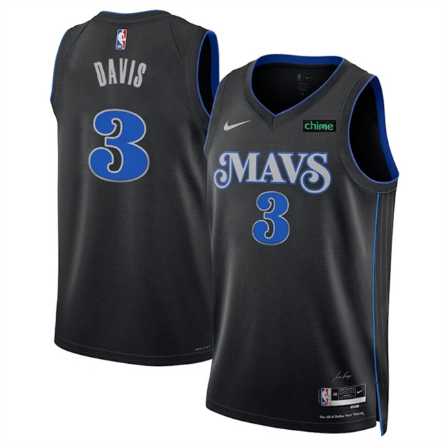 Men's Dallas Mavericks #3 Anthony Davis Black 2025 City Edition Stitched Basketball Jersey Men's Dallas Mavericks #3 Anthony Davis Black 2025 City Edition Stitched Basketball Jersey