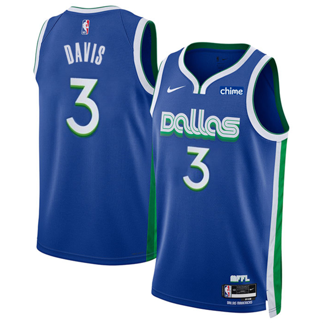 Men's Dallas Mavericks #3 Anthony Davis Blue 2025 City Edition Stitched Basketball Jersey Men's Dallas Mavericks #3 Anthony Davis Blue 2025 City Edition Stitched Basketball Jersey