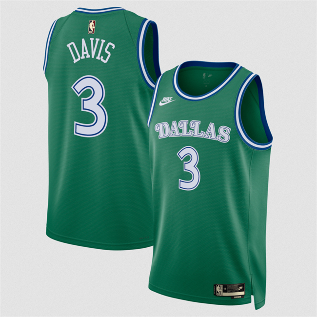 Men's Dallas Mavericks #3 Anthony Davis Green 2025 Classic Edition Stitched Basketball Jersey Men's Dallas Mavericks #3 Anthony Davis Green 2025 Classic Edition Stitched Basketball Jersey