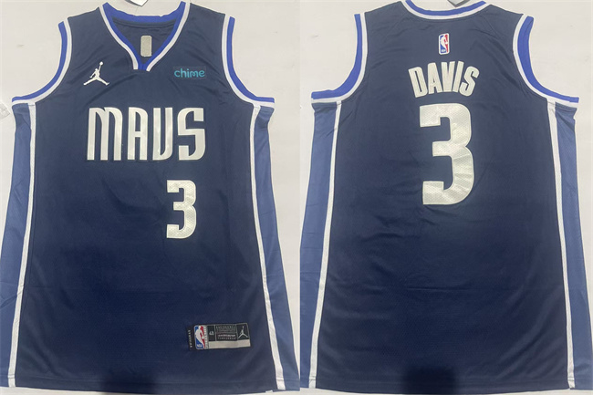 Men's Dallas Mavericks #3 Anthony Davis Navy 2025 Statement Edition Stitched Basketball Jersey Men's Dallas Mavericks #3 Anthony Davis Navy 2025 Statement Edition Stitched Basketball Jersey