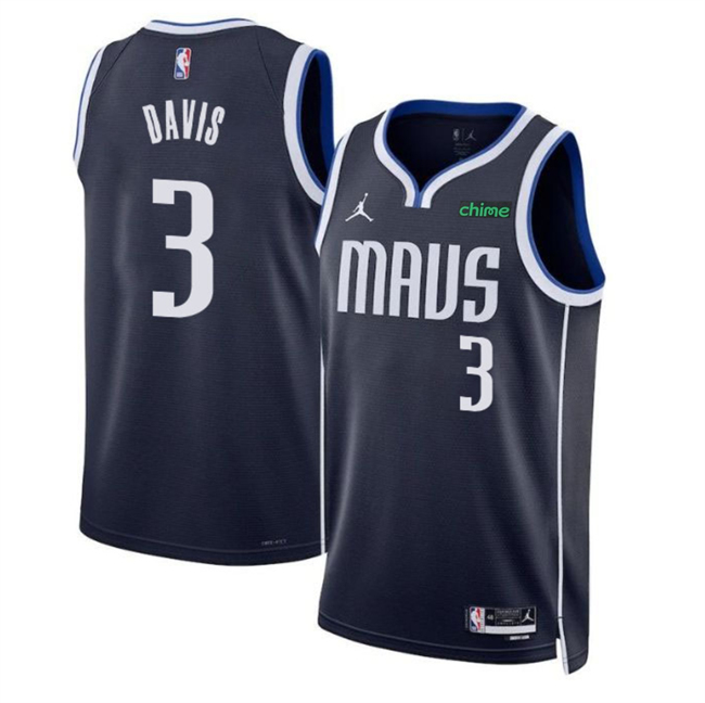 Men's Dallas Mavericks #3 Anthony Davis Navy 2025 Statement Edition Stitched Basketball Jersey Men's Dallas Mavericks #3 Anthony Davis Navy 2025 Statement Edition Stitched Basketball Jersey