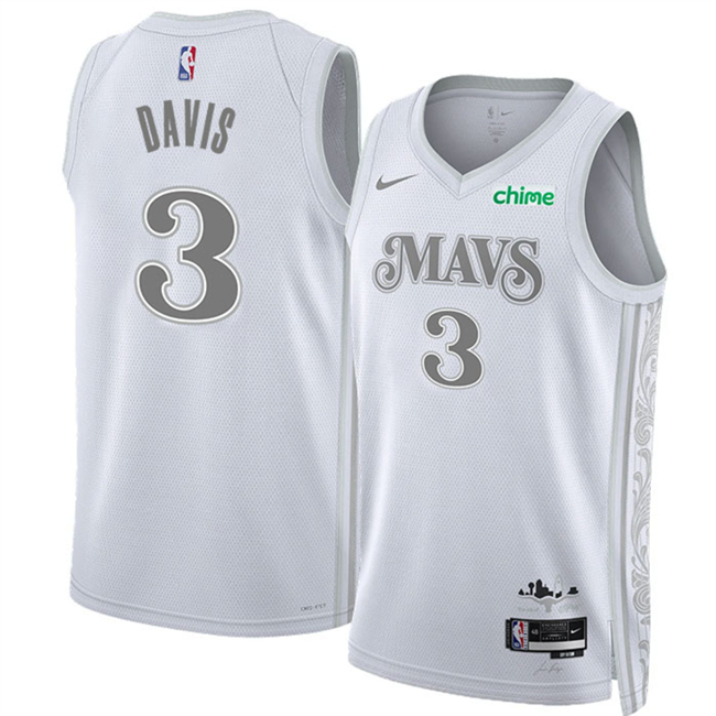 Men's Dallas Mavericks #3 Anthony Davis White 2024 25 City Edition Stitched Basketball Jersey Men's Dallas Mavericks #3 Anthony Davis White 2024 25 City Edition Stitched Basketball Jersey