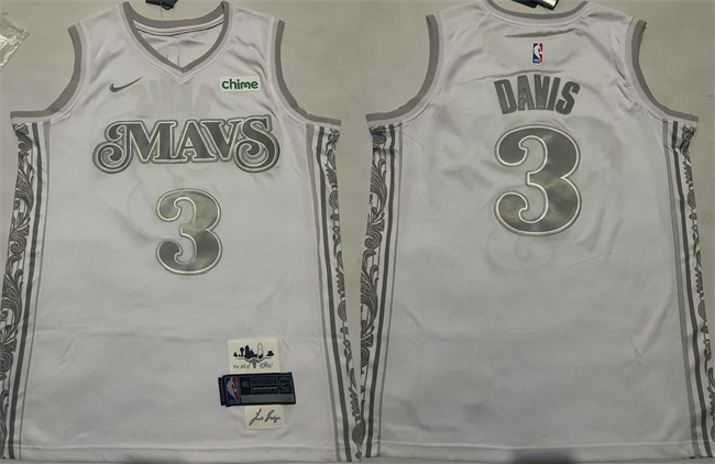 Men's Dallas Mavericks #3 Anthony Davis White 2024 25 City Edition Stitched Basketball Jersey Men's Dallas Mavericks #3 Anthony Davis White 2024 25 City Edition Stitched Basketball Jersey