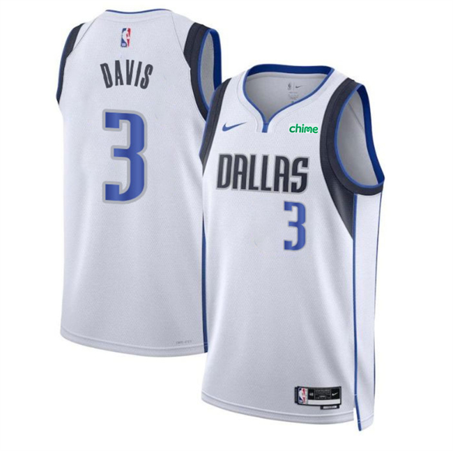 Men's Dallas Mavericks #3 Anthony Davis White 2025 Association Edition Stitched Basketball Jersey Men's Dallas Mavericks #3 Anthony Davis White 2025 Association Edition Stitched Basketball Jersey