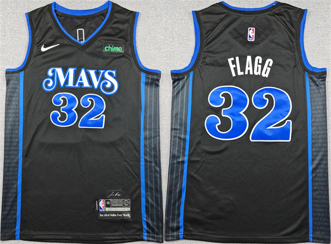 Men's Dallas Mavericks #32 Cooper Flagg Black City Edition Stitched Basketball Jersey Men's Dallas Mavericks #32 Cooper Flagg Black City Edition Stitched Basketball Jersey