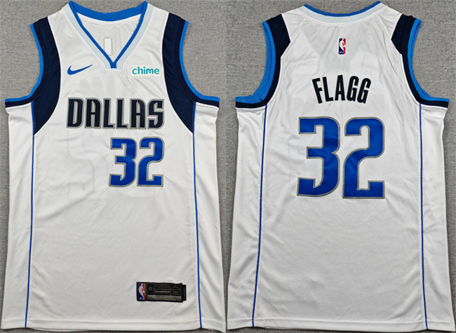Men's Dallas Mavericks #32 Cooper Flagg White 2025 Association Edition Stitched Basketball Jersey Men's Dallas Mavericks #32 Cooper Flagg White 2025 Association Edition Stitched Basketball Jersey