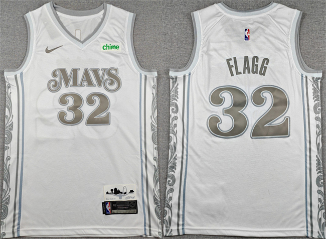 Men's Dallas Mavericks #32 Cooper Flagg White 2025 City Edition Stitched Basketball Jersey Men's Dallas Mavericks #32 Cooper Flagg White 2025 City Edition Stitched Basketball Jersey