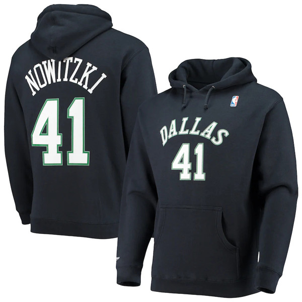 Men's Dallas Mavericks #41 Dirk Nowitzki 2021 Black Pullover Hoodie Men's Dallas Mavericks #41 Dirk Nowitzki 2021 Black Pullover Hoodie