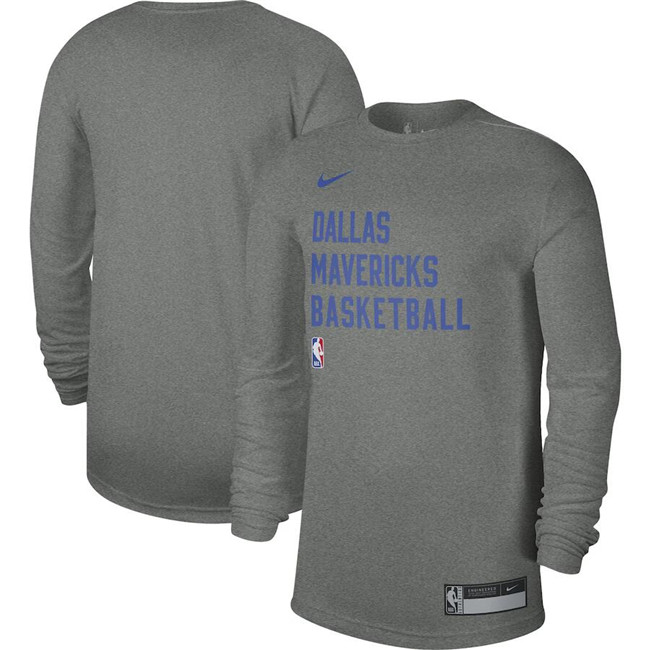Men's Dallas Mavericks Heather Gray 2023 24 Legend On-Court Practice Long Sleeve T-Shirt Men's Dallas Mavericks Heather Gray 2023 24 Legend On-Court Practice Long Sleeve T-Shirt