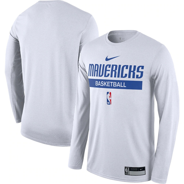 Men's Dallas Mavericks White 2022 23 Legend On-Court Practice Performance Long Sleeve T-Shirt Men's Dallas Mavericks White 2022 23 Legend On-Court Practice Performance Long Sleeve T-Shirt