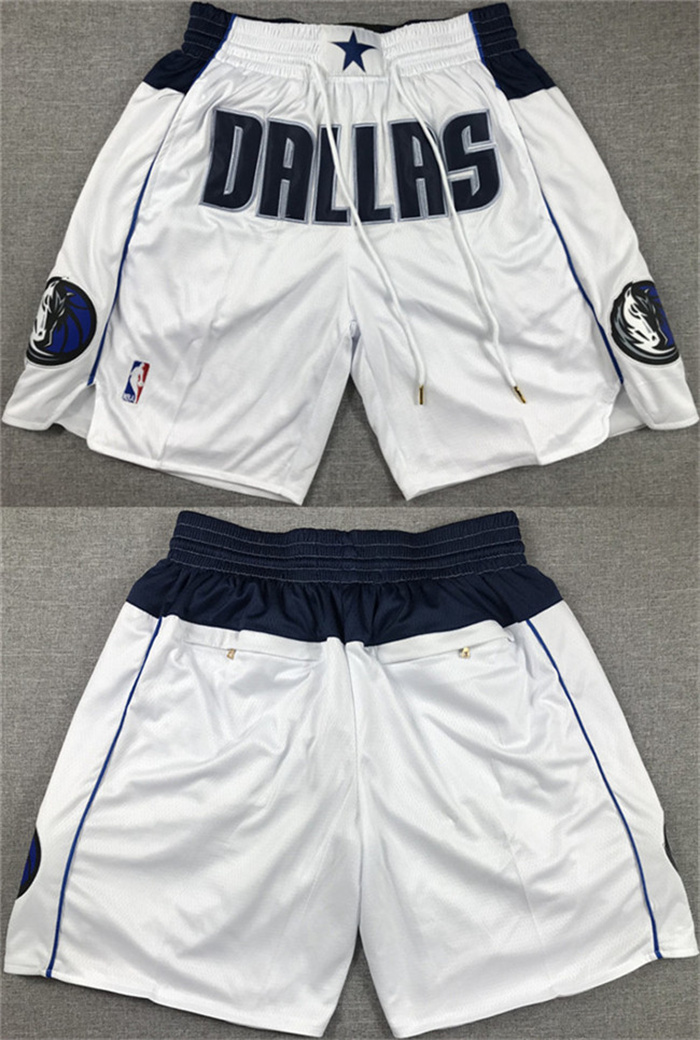 Men's Dallas Mavericks White Shorts (Run Small) Men's Dallas Mavericks White Shorts (Run Small)
