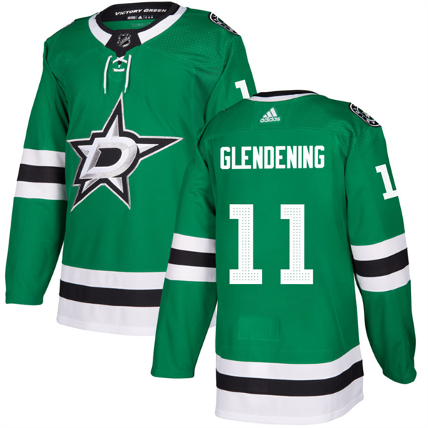 Men's Dallas Stars #11 Luke Glendening Green Stitched Jersey Men's Dallas Stars #11 Luke Glendening Green Stitched Jersey