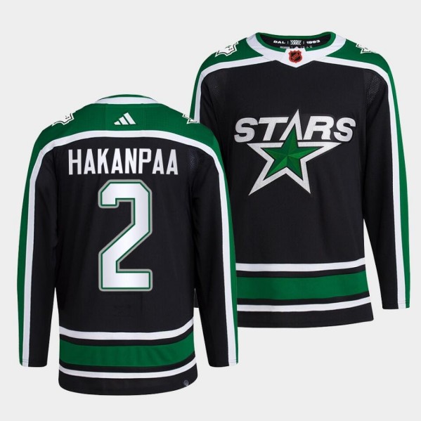 Men's Dallas Stars #2 Jani Hakanpaa Black 2022-23 Reverse Retro Stitched Jersey Men's Dallas Stars #2 Jani Hakanpaa Black 2022-23 Reverse Retro Stitched Jersey