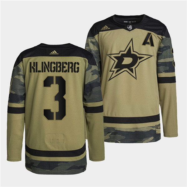 Men's Dallas Stars #3 John Klingberg 2022 Camo Military Appreciation Night Stitched Jersey Men's Dallas Stars #3 John Klingberg 2022 Camo Military Appreciation Night Stitched Jersey