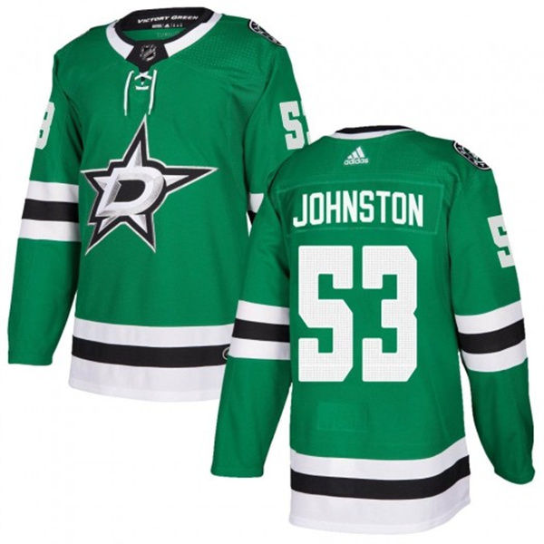 Men's Dallas Stars #53 Wyatt Johnston Green Stitched Jersey Men's Dallas Stars #53 Wyatt Johnston Green Stitched Jersey