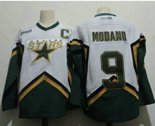 Men's Dallas Stars #9 Mike Modano 2005 White CCM Throwback Stitched Vintage Hockey Jersey Men's Dallas Stars #9 Mike Modano 2005 White CCM Throwback Stitched Vintage Hockey Jersey