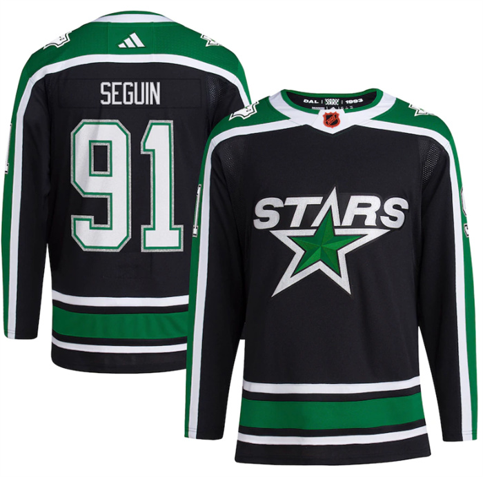Men's Dallas Stars #91 Tyler Seguin Black 2022-23 Reverse Retro Stitched Jersey Men's Dallas Stars #91 Tyler Seguin Black 2022-23 Reverse Retro Stitched Jersey
