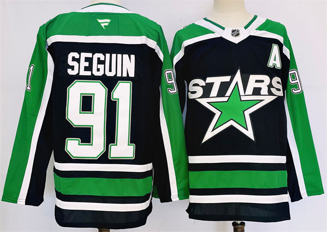 Men's Dallas Stars #91 Tyler Seguin Black 2024-25 Reverse Retro Stitched Jersey Men's Dallas Stars #91 Tyler Seguin Black 2024-25 Reverse Retro Stitched Jersey