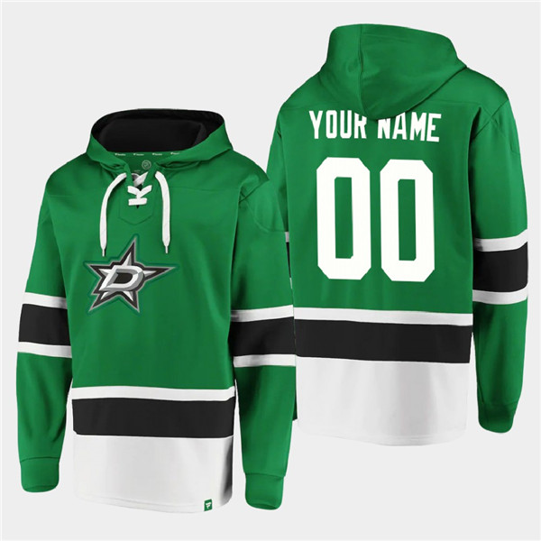 Men's Dallas Stars Active Player Custom Green Ageless Must-Have Lace-Up Pullover Hoodie Men's Dallas Stars Active Player Custom Green Ageless Must-Have Lace-Up Pullover Hoodie